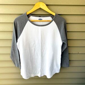 Old Navy Waffle Knit Baseball Style Top - Women’s Size M